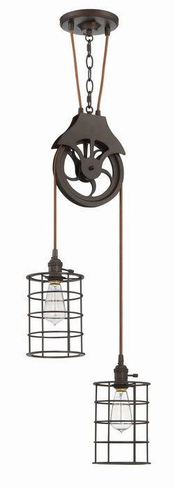 Craftmade CPMKP-2ABZ Two Light Pendant, Aged Bronze Brushed