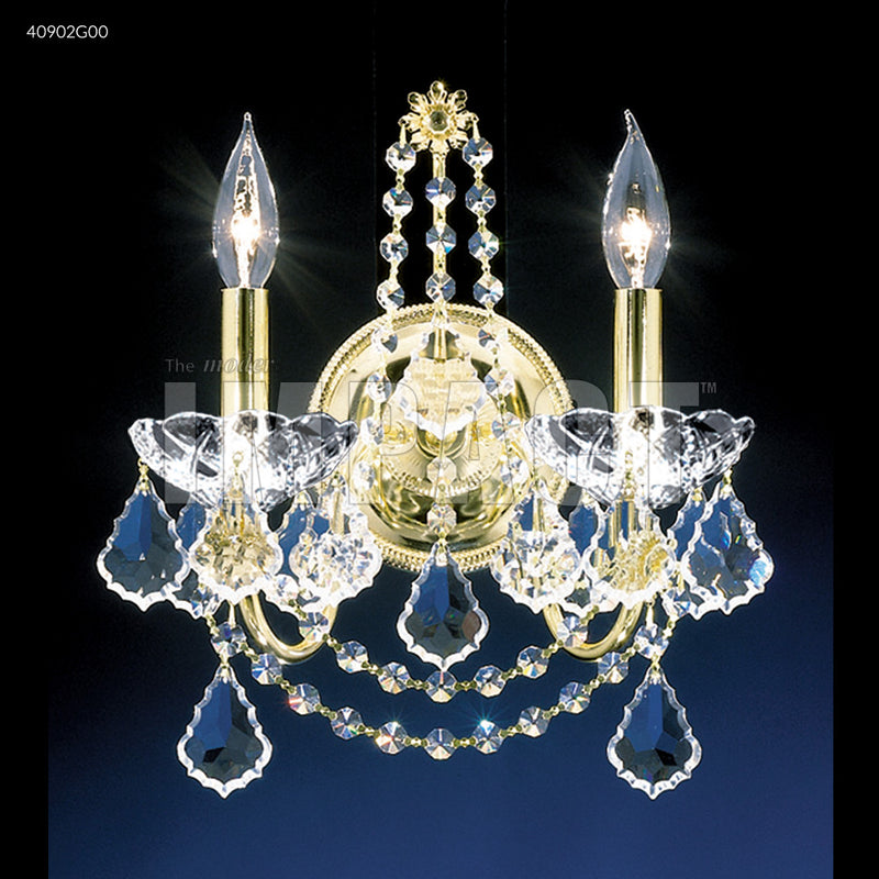 James R. Moder 40902G00 Two Light Wall Sconce, Gold