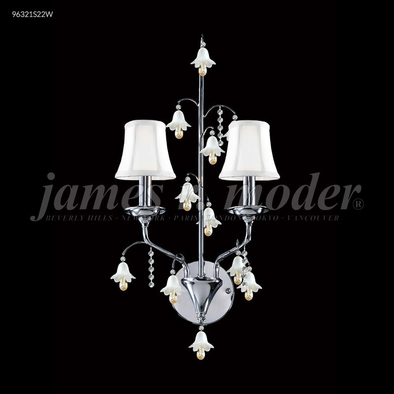 James R. Moder 96321S22W Two Light Wall Sconce, Silver