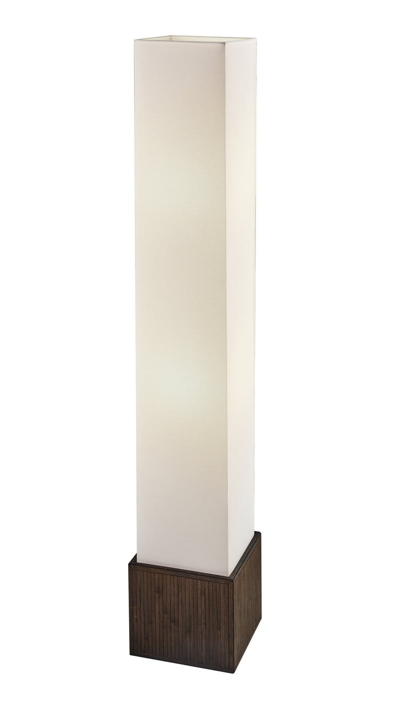 Adesso Home 3004-14 Two Light Floor Lantern, Teak Brown Bamboo