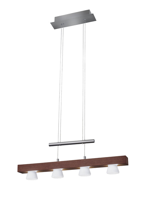 Adesso Home 3097-15 LED Light Pendant, Walnut Wood w/Brushed Steel Hardware