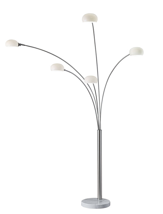 Adesso Home 3346-22 Five Light Arc Lamp, White Marble