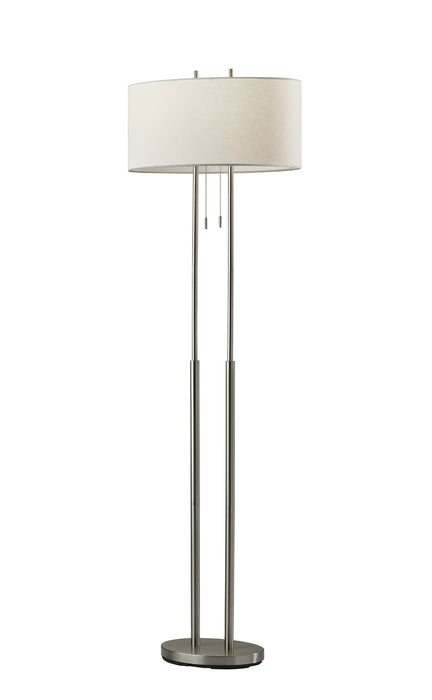 Adesso Home 4016-22 Two Light Floor Lamp, Brushed Steel