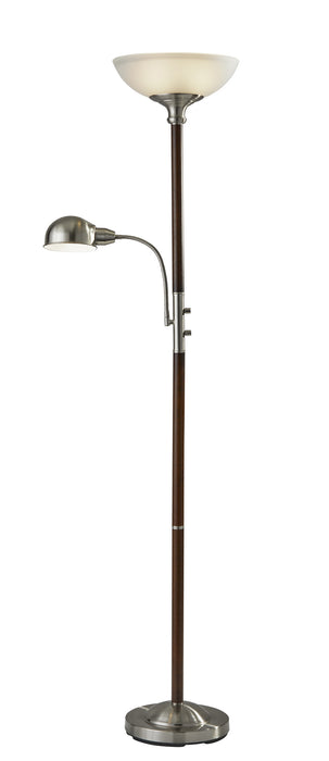 Adesso Home 4052-15 Two Light Torchiere, Brushed Steel