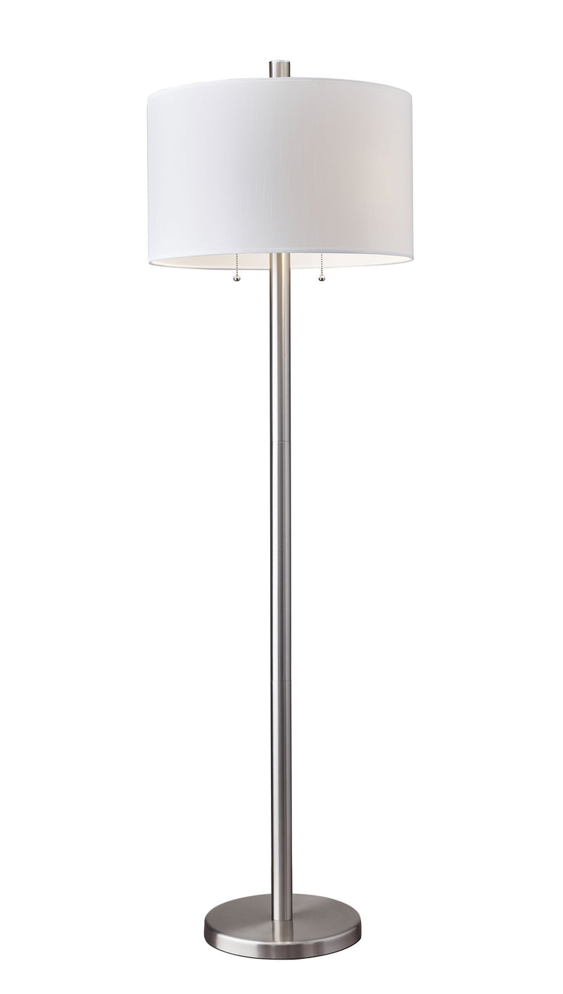 Adesso Home 4067-22 Two Light Floor Lamp, Brushed Steel