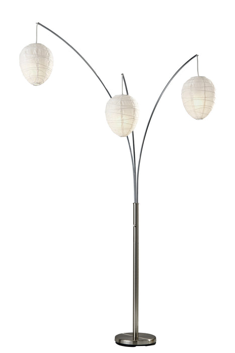 Adesso Home 4108-22 Three Light Arc Lamp, Brushed Steel