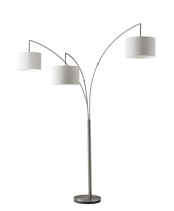 Adesso Home 4238-22 Three Light Arc Lamp, Brushed Steel