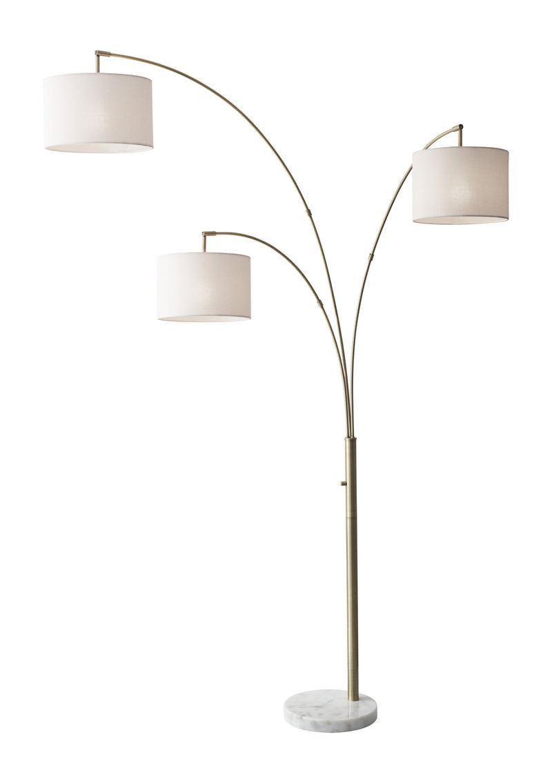 Adesso Home 4250-21 Three Light Arc Lamp, White Marble