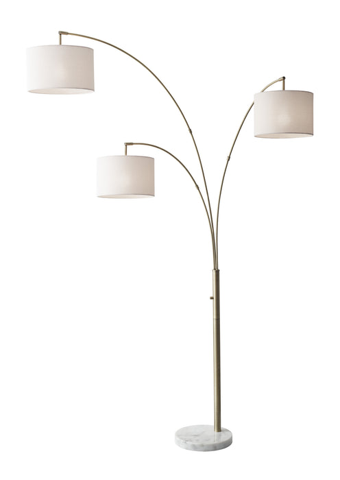 Adesso Home 4250-21 Three Light Arc Lamp, White Marble
