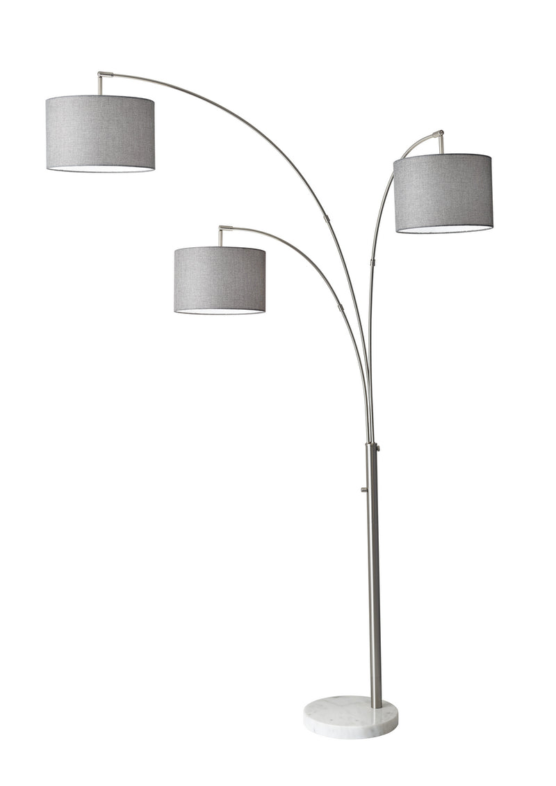 Adesso Home 4250-22 Three Light Arc Lamp, White Marble