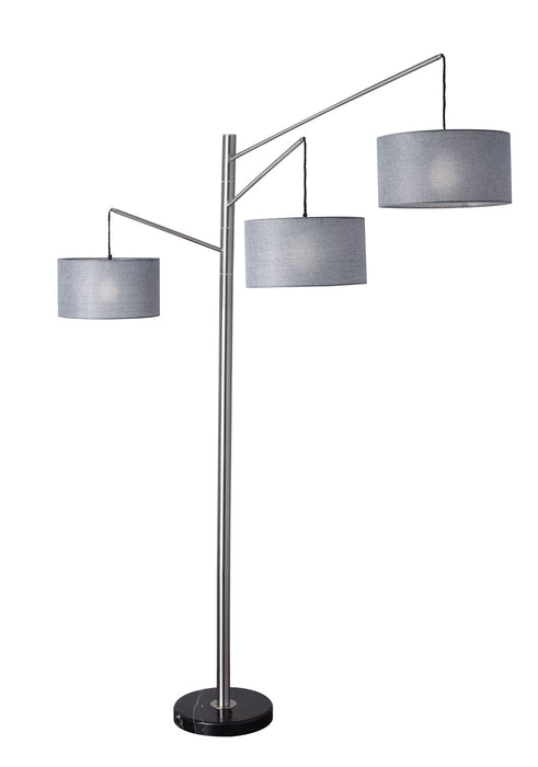 Adesso Home 4255-22 Three Light Arc Lamp, Black Marble