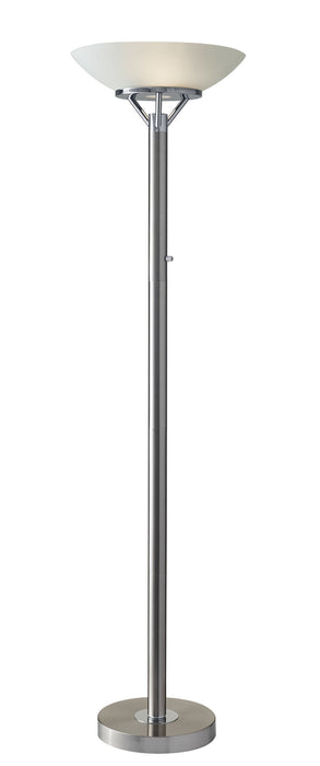 Adesso Home 5023-22 Two Light Torchiere, Brushed Steel