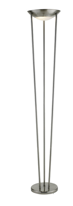 Adesso Home 5233-22 Two Light Torchiere, Brushed Steel