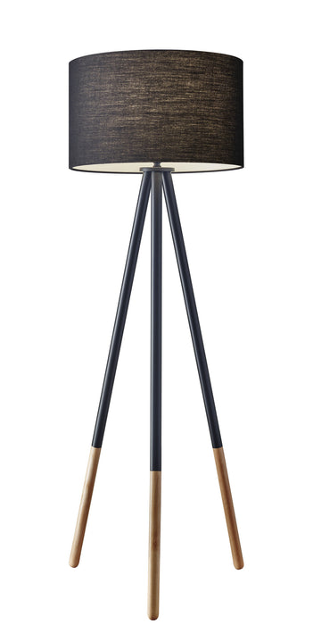Adesso Home 6285-01 Floor Lamp, Black Metal/Wood