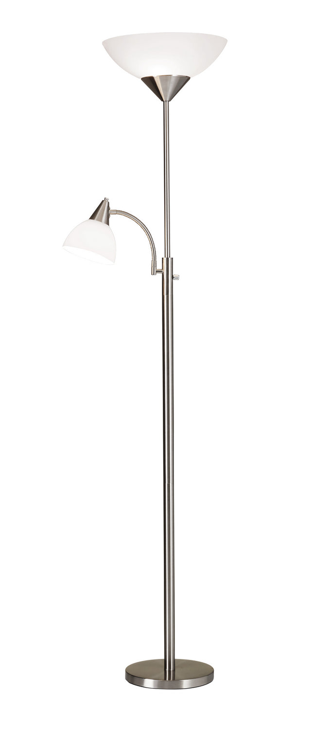 Adesso Home 7202-22 Two Light Torchiere, Brushed Steel