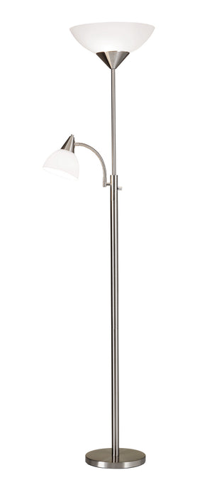 Adesso Home 7202-22 Two Light Torchiere, Brushed Steel