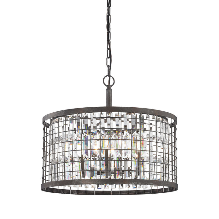 ELK Home 14344/6 Six Light Chandelier, Silverdust Iron