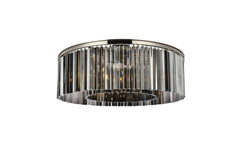 Elegant Lighting 1208F43PN-SS/RC Ten Light Flush Mount, Polished Nickel