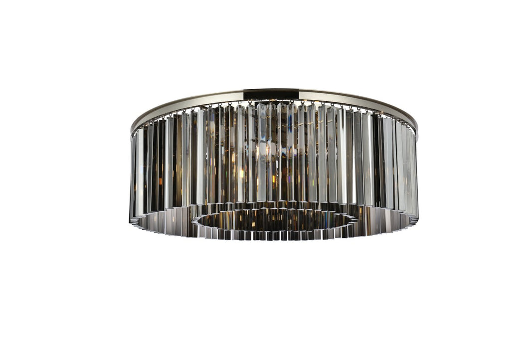 Elegant Lighting 1208F43PN-SS/RC Ten Light Flush Mount, Polished Nickel