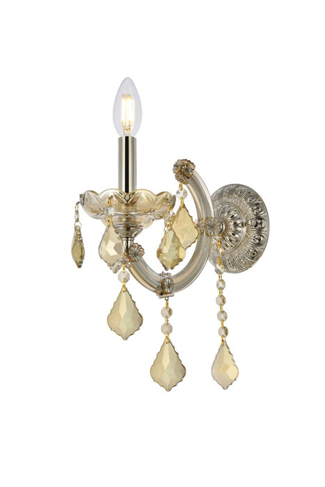 Elegant Lighting 2800W1GT-GT/RC One Light Wall Sconce, Golden Teak