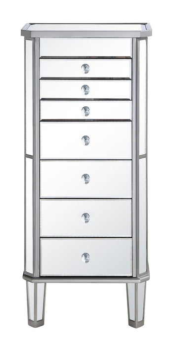 Elegant Lighting MF6-1003SC Jewelry Armoire, Hand Rubbed Antique Silver