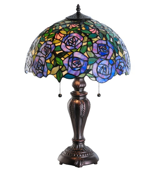 Meyda Tiffany 138584 Two Light Table Lamp, Mahogany Bronze