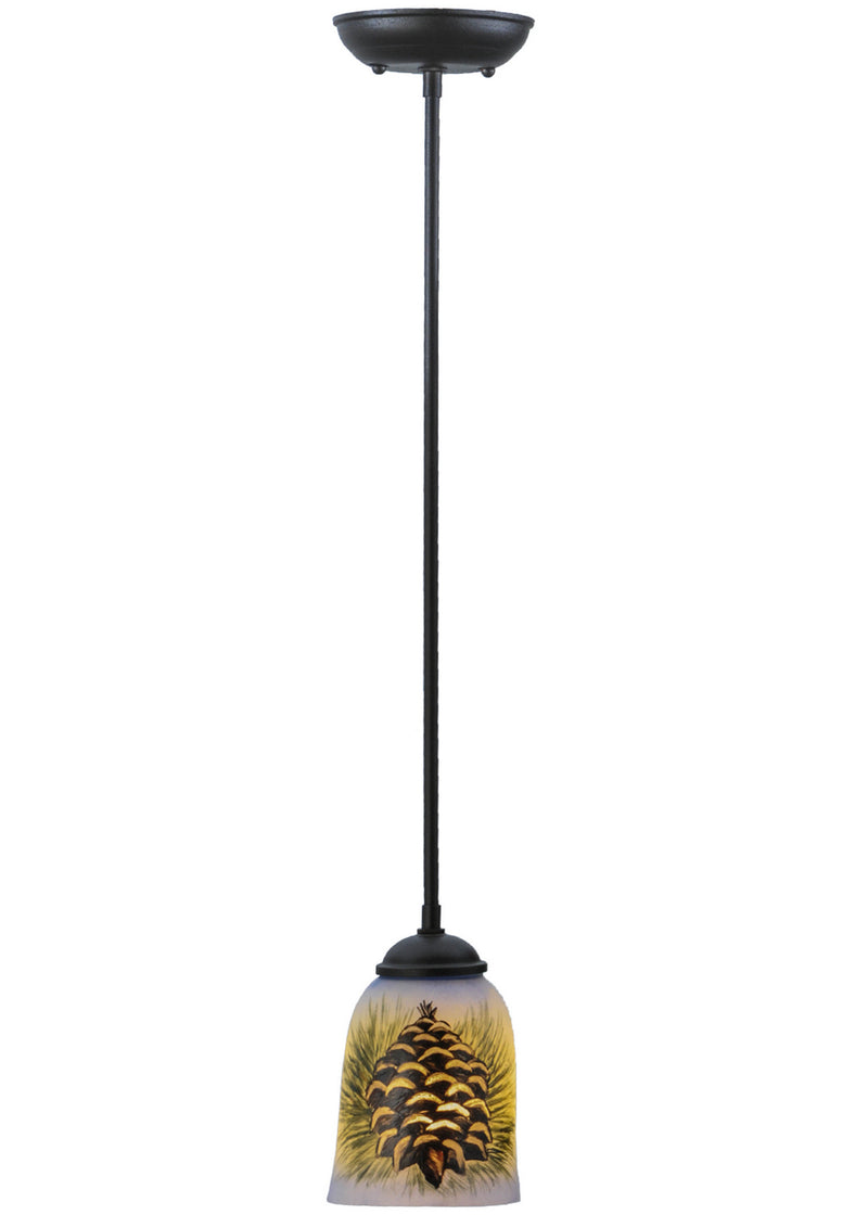 Meyda Tiffany 145152 One Light Mini Pendant, Hand Wrought Iron