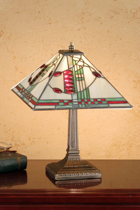 Meyda Tiffany 66486 12.5"Accent Lamp, Beige Green Red