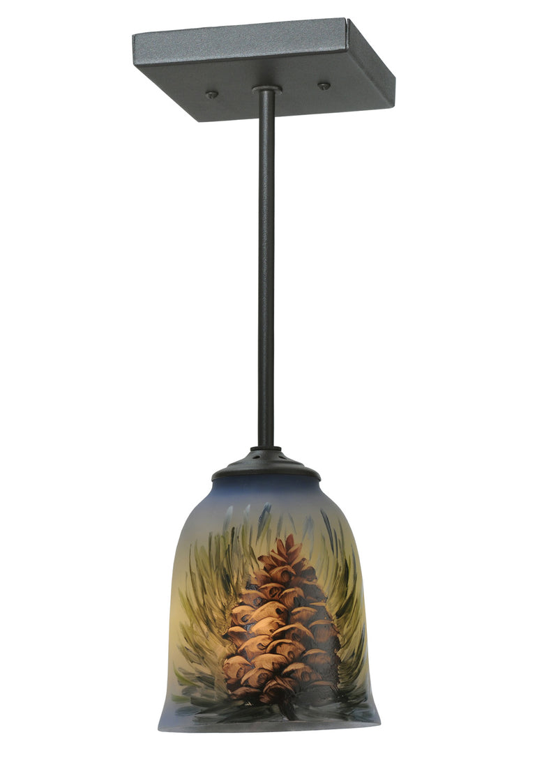 Meyda Tiffany 94906 One Light Mini Pendant, Wrought Iron