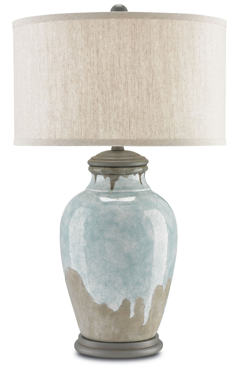 Currey and Company 6000-0057 One Light Table Lamp, Blue-Green/Gray/Hiroshi Gray