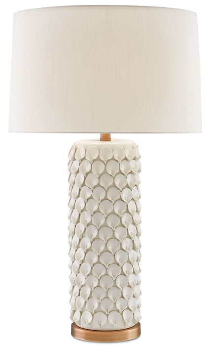 Currey and Company 6000-0067 One Light Table Lamp, Cream/Antique Brass