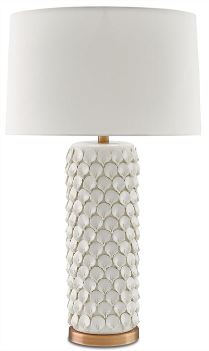 Currey and Company 6000-0067 One Light Table Lamp, Cream/Antique Brass