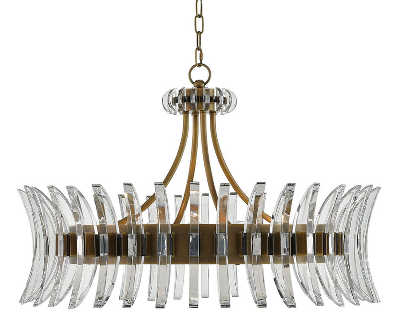 Currey and Company 9000-0014 Eight Light Chandelier, Antique Brass