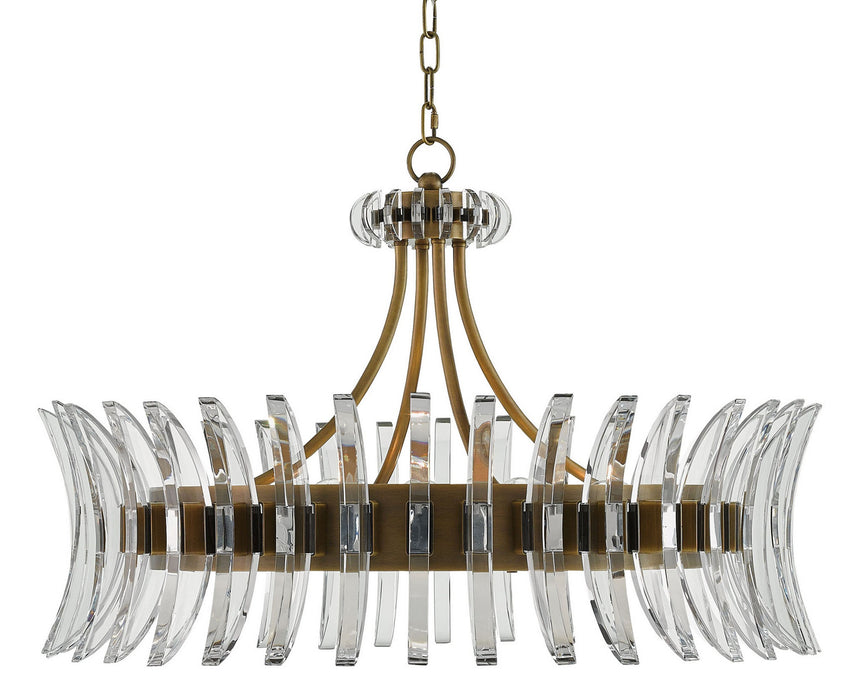 Currey and Company 9000-0014 Eight Light Chandelier, Antique Brass