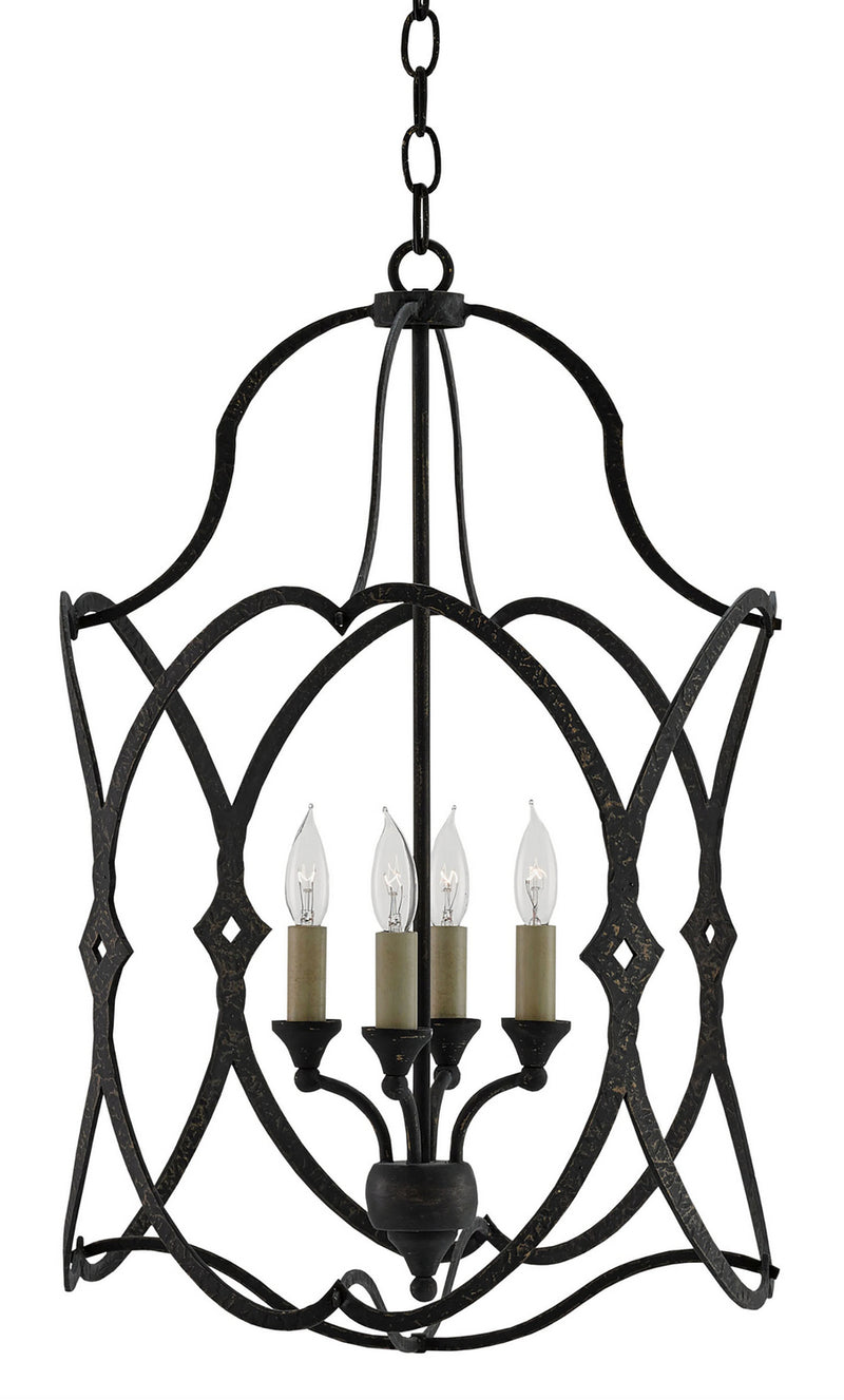 Currey and Company 9000-0024 Four Light Lantern, French Black