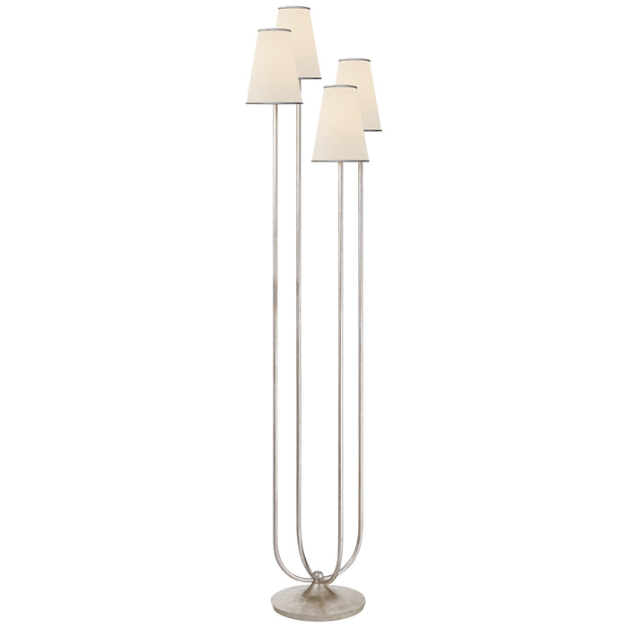 Visual Comfort Signature ARN 1025BSL-L Four Light Floor Lamp, Burnished Silver Leaf