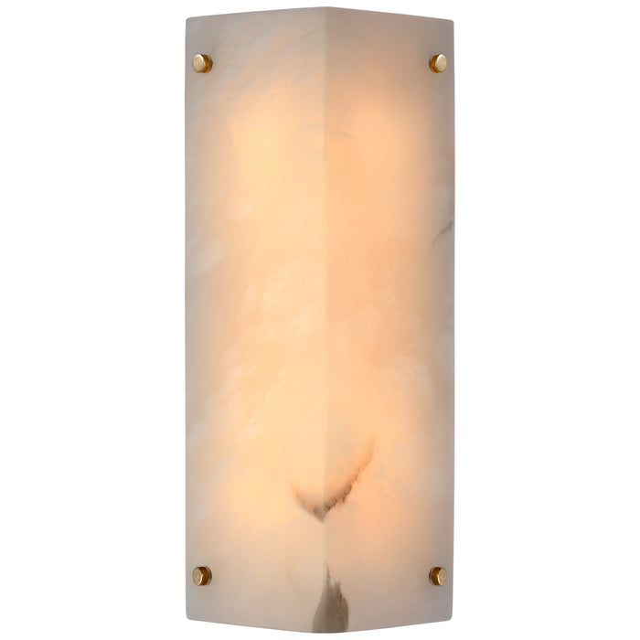 Visual Comfort Signature ARN 2043ALB LED Wall Sconce, Alabster and Hand-Rubbed Antique Brass