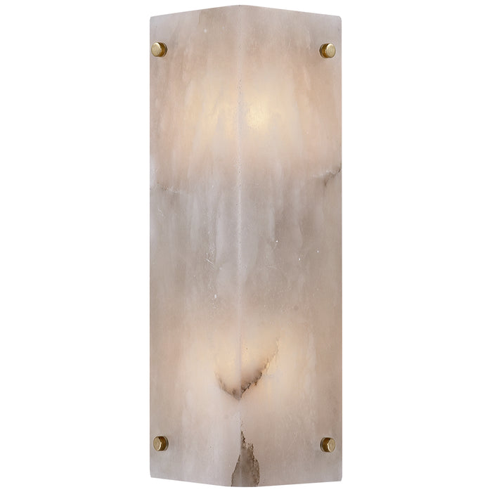 Visual Comfort Signature ARN 2043ALB LED Wall Sconce, Alabster and Hand-Rubbed Antique Brass