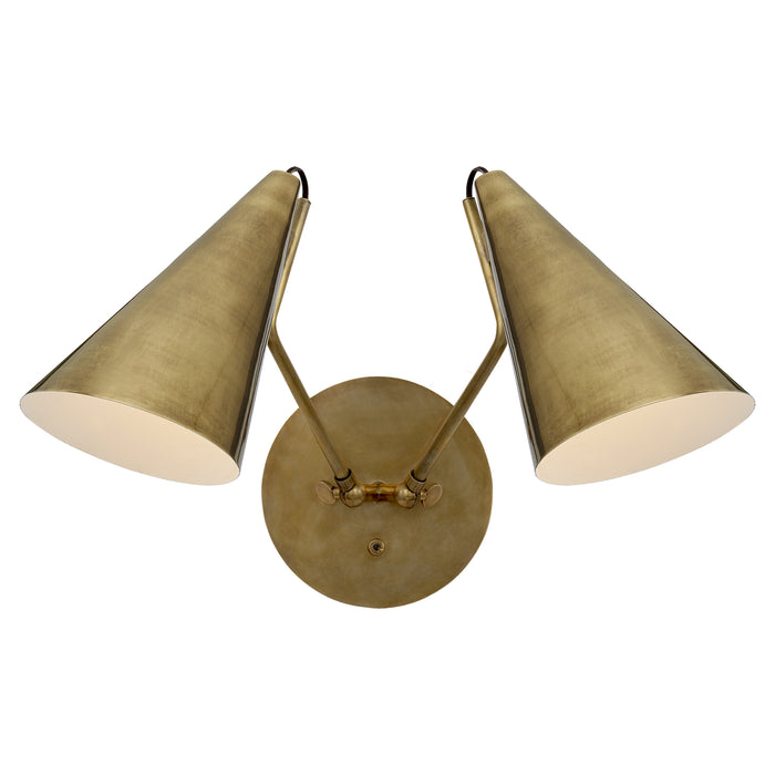 Visual Comfort Signature ARN 2059HAB-HAB Two Light Wall Sconce, Hand-Rubbed Antique Brass
