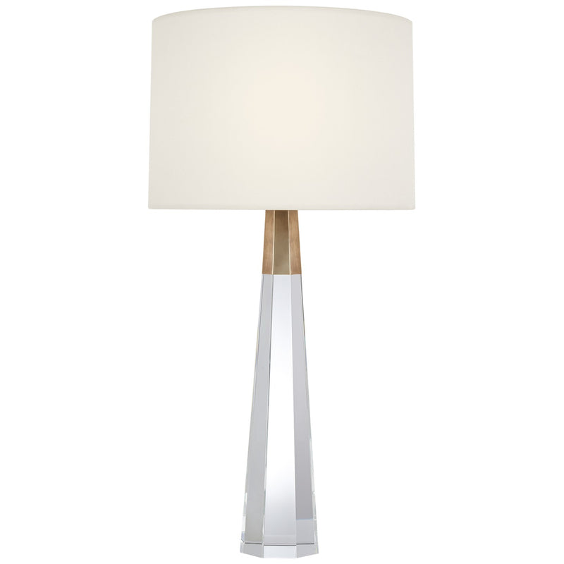 Visual Comfort Signature ARN 3026CG/HAB-L Two Light Table Lamp, Crystal with Brass