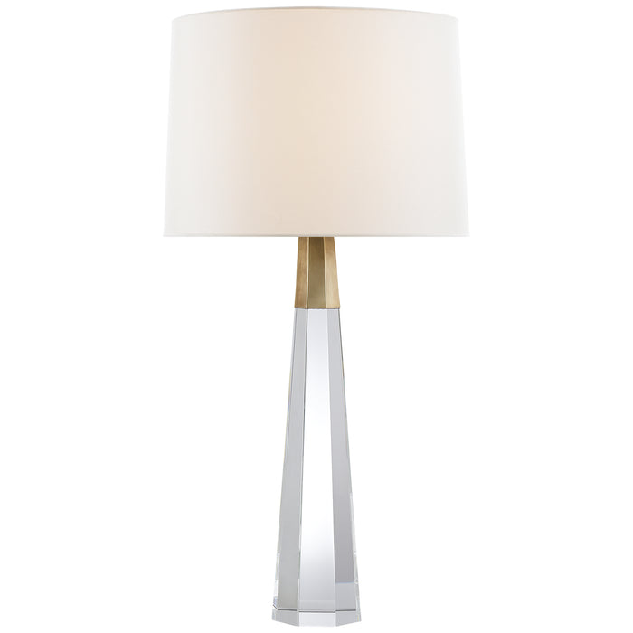 Visual Comfort Signature ARN 3026CG/HAB-L Two Light Table Lamp, Crystal with Brass