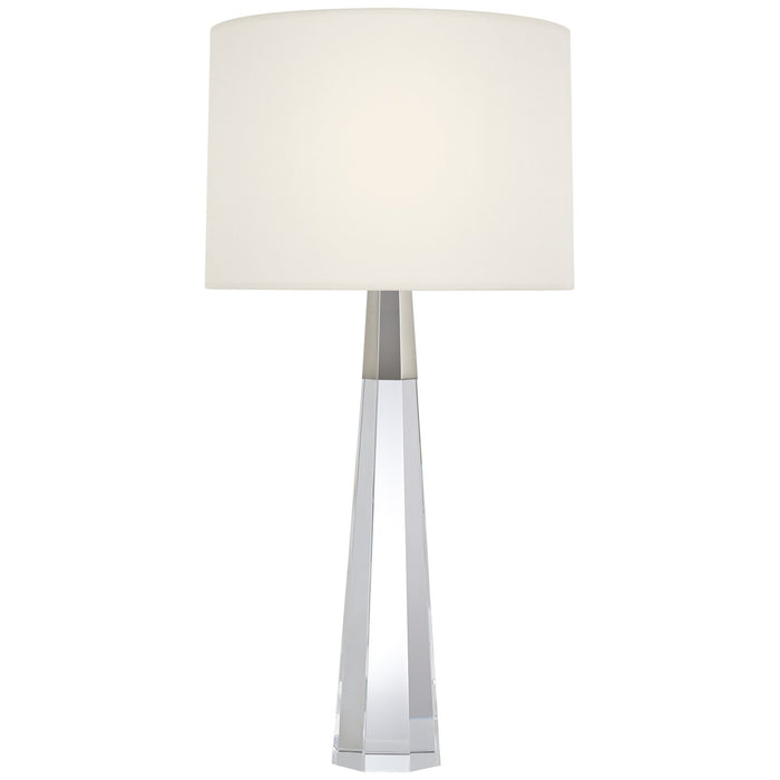 Visual Comfort Signature ARN 3026CG/PN-L Two Light Table Lamp, Crystal with Polished Nickel