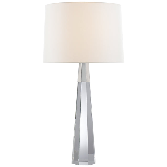 Visual Comfort Signature ARN 3026CG/PN-L Two Light Table Lamp, Crystal with Polished Nickel