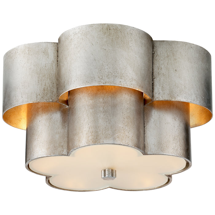 Visual Comfort Signature ARN 4306BSL-FG Three Light Flush Mount, Burnished Silver Leaf