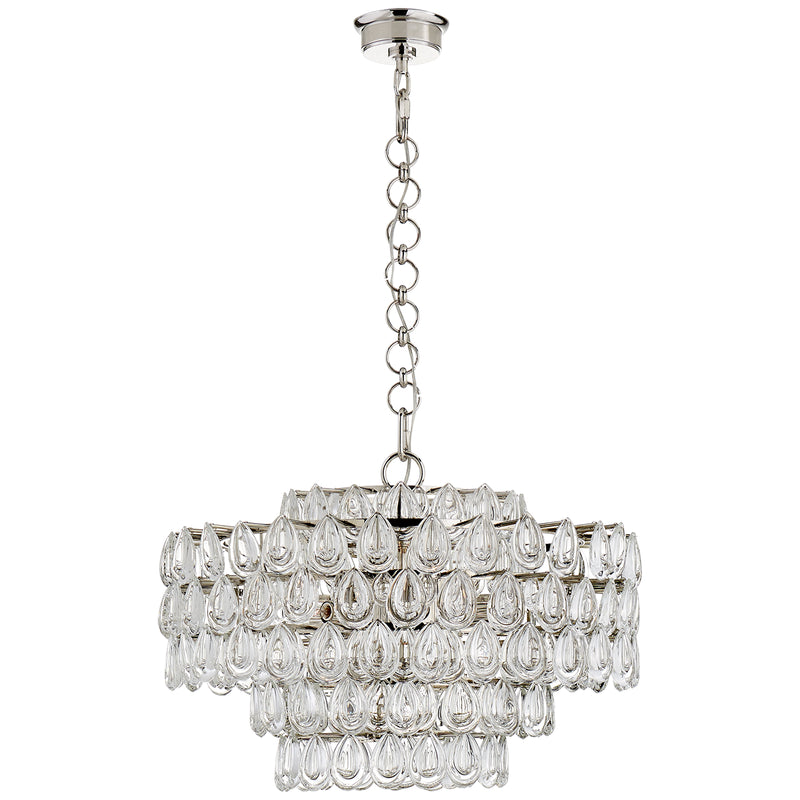 Visual Comfort Signature ARN 5173PN-CG 12 Light Chandelier, Polished Nickel