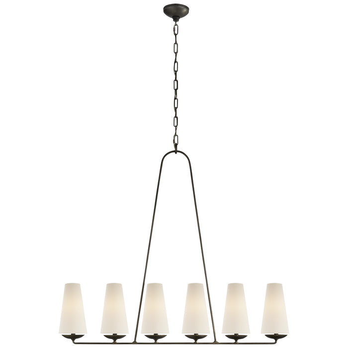 Visual Comfort Signature ARN 5201AI-L Six Light Chandelier, Aged Iron