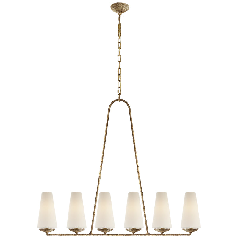 Visual Comfort Signature ARN 5201GP-L Six Light Chandelier, Gilded Plaster