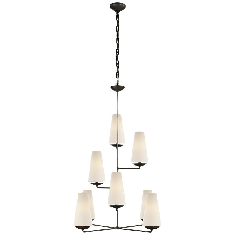 Visual Comfort Signature ARN 5204AI-L Eight Light Chandelier, Aged Iron
