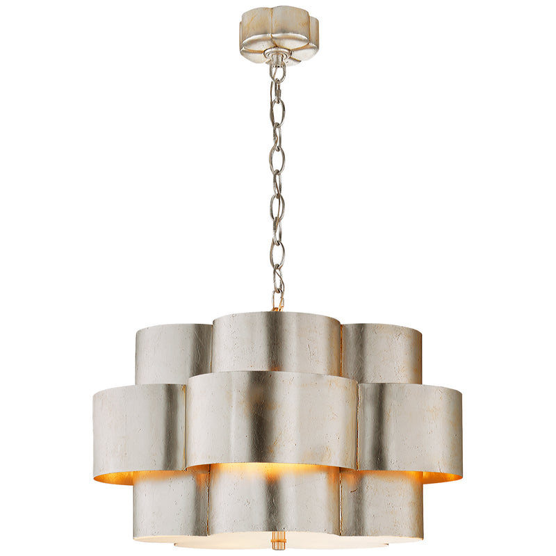 Visual Comfort Signature ARN 5306BSL Five Light Pendant, Burnished Silver Leaf