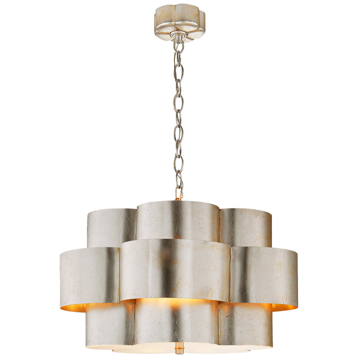 Visual Comfort Signature ARN 5306BSL Five Light Pendant, Burnished Silver Leaf